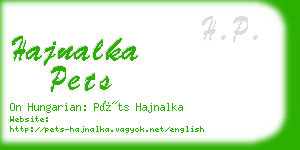 hajnalka pets business card